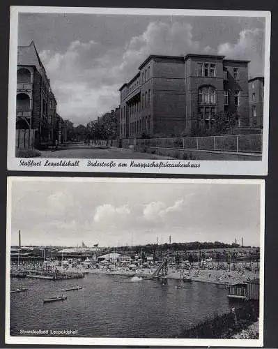 78121 2 AK Staßfurt Leopoldshall Strandsoöbad Bodestraße Knappschaftskrankenhaus