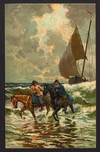 78986 AK Seenotrettung Robert Kämmerer Fischer Seeleute Meer Segelboot 1907