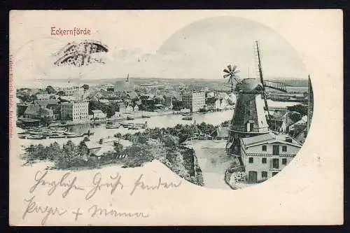 78939 AK Eckernförde 1900 Windmühle Mole Hafen
