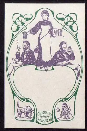 79343 AK Chemnitz Chemnitzer Lehrerversammlung Künstlerkarte Prüll 1902