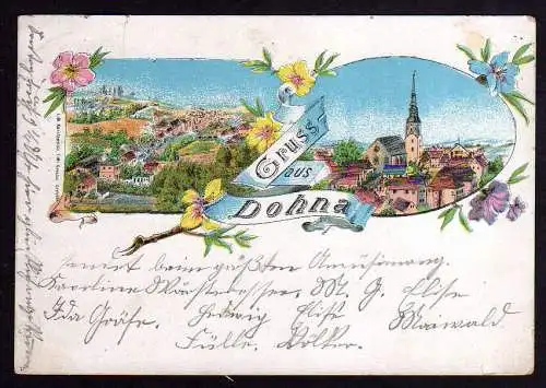 81669 AK Dohna Litho 1894  2 Ansichten