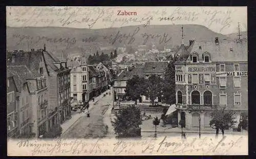 82555 AK Zabern Elsaß Saverne Restauration Cafe Central 1904