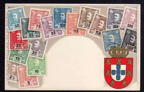 83395 AK Ottmar Zieher München Briefmarken AK     Portugal República Portuguesa