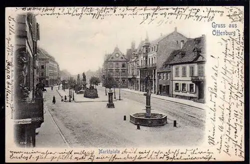 82930 AK Offenburg Baden 1900 Marktplatz Metzgerstrasse