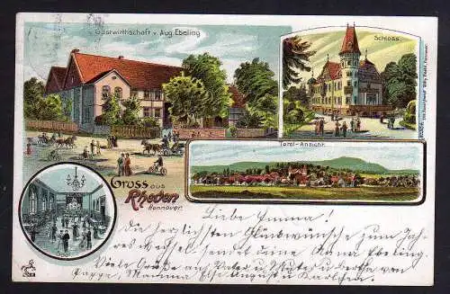 84826 AK Rheden Hannover Litho 1905 Gasthaus Ebeling Schloss Saal