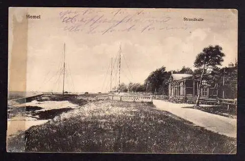 84794 AK Memel Ostpreußen Strandhalle 1916 Feldpost