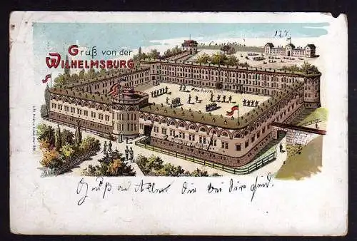 84061 AK Ulm 1908 Litho Gruss von der Wilhelmsburg
