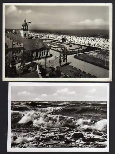 83600 2 AK Swinemünde Kurhaus Konzertplatz Strand 1942 Feldpost