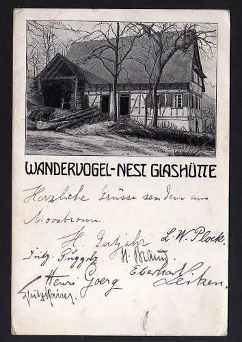 86723 AK Wandervogel Nest Glashütte Vereinshaus um 1915