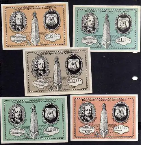 85807 Notgeld Carlshafen komplette Serie kassenfrisch