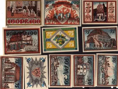 85754 Notgeld Neumarkt Schlesien 11 Scheine Serie I II III IV
