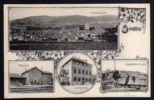 86678 AK Sontra Bahnhof Amtsgericht Gipsfabrik um 1910