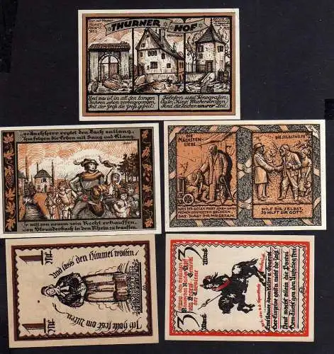 85822 Notgeld Dellbrück Westf. 5 Scheine 1921