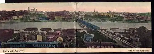 87071 AK 2-teilige Panorama Klapp Karte Warzsawa Ogolny widok - Totale 1915 Feld
