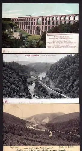 87021 3 AK Plauen Vogtl. Elstertal Göltzschtalbrücke 1908 1906 1905