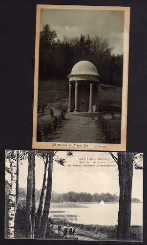 88409 2 AK Silbermühle am Plauer See Silberquelle 1917 Seelust Waldheim Gesundbr