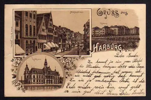 88428 AK Hamburg Harburg Mühlenstrasse Kaserne Rathaus 1905