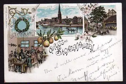 88649 AK Frankfurt Main Sachsenhausen Litho um 1900 Gasthaus Restaurant