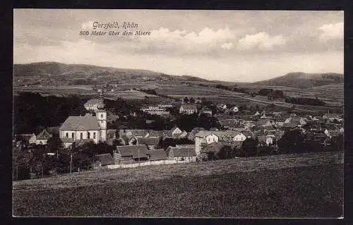 87948 AK Gersfeld Rhön Kirche Panorama 1914