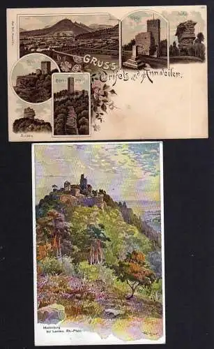 88641 2 AK Annweiler Trifels um 1900 Anebos Madenburg b. Landau 1922