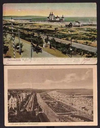 88781 2 AK Swinemünde 1905 1925 Strand Strandbad
