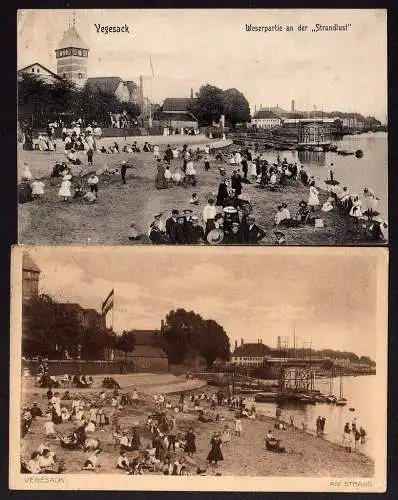 88482 2 AK Bremen Vegesack Weserpartie Strandlust 1908 1916