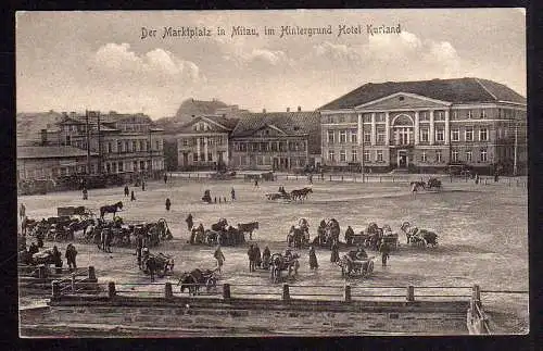 88399 AK Mitau Jelgava Markt Hotel Kurland Feldpost 1916