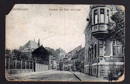 89203 AK Nordhausen Grimmel Dom Loge 1915 Aus militärischen Gründen verzögert