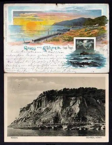 89012 2 AK Göhren Rügen Litho 1898 Höwt.