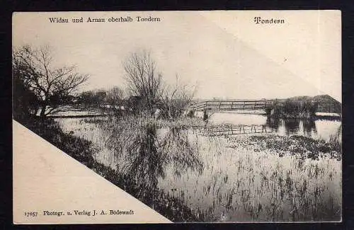 89459 AK Tønder Tondern Widau Arnau Brücke um 1900