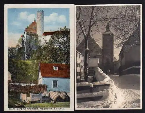 88936 2 AK Gößweinstein  Fränkische Schweiz Burg Mindelheim Kirche Winter Foto