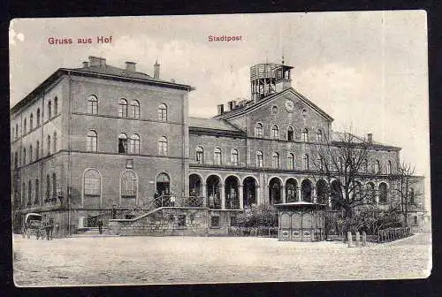 89375 AK Hof Bayern um 1910 Stadtpost Vollbild