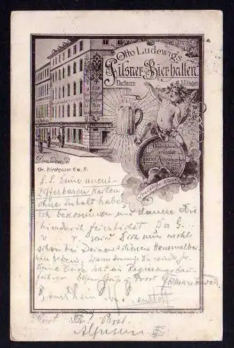 90090 AK Dresden 1898 Pilsner Biehallen Gr. Kirchgasse 6 Spezial Ausschank