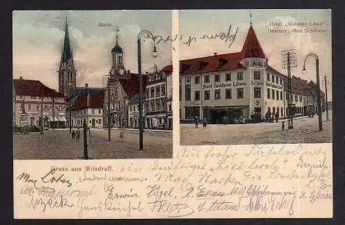 89842 AK Wilsdruff Hotel Goldner Löwe Markt 1908