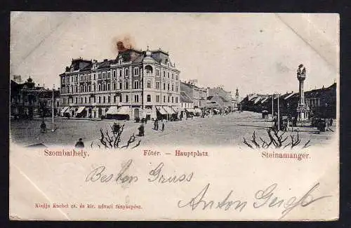 90244 AK Szombathely Steinamanger Föter Hauptplatz 1900