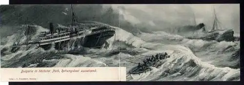 90122 AK Hamburg 1899 Dampfer Bulgaria Seenot Rettungsboot