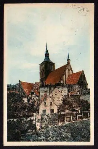 89792 AK Rostock 1912 Mühlentor Nicolaikirche
