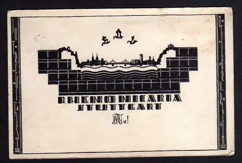 90851 AK Rheno Nicaria Stuttgart 1926 Studentenverbindung Studentika