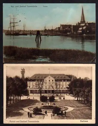 91331 2 AK Lübeck Travemünde Hafen 1912 Kurhaus 1915