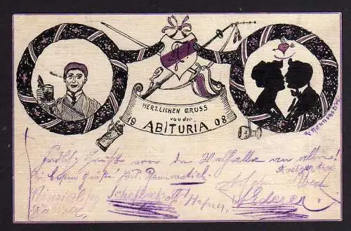 90856 AK Donaustauf 1908 Studentika Abituria bei Regensburg