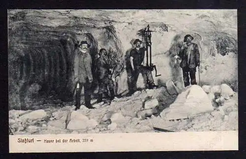 91567 AK Staßfurt Bergbau Salzbergwerk Hauer bei der Arbeit um 1915