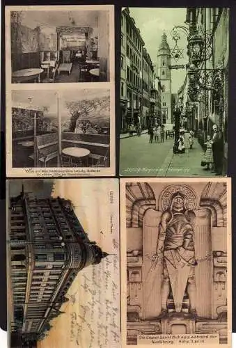 91607 4 AK Leipzig Restaurant Schützengraben 1916 Burgstraße Thüringer Hof 1906