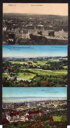 91141 3 AK Plauen Vogtland Blick vom Bärenstein 1908 Friedrichsgrund