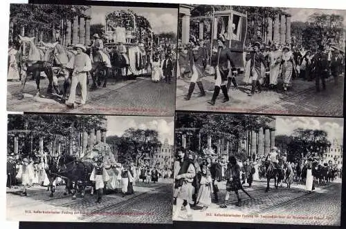 90459 4 AK Serie Festzug Tausendjahrfeier Kassel Cassel 1913