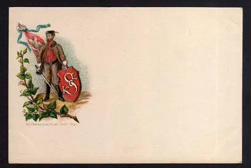91031 AK Soldat Säbel Wappen K S L Österreich Ungarn ?