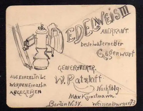 93793 AK Berlin um 1900 Entwurf einer Reklame für Laterne Edelweis III