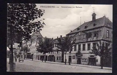 93358 AK Friedeberg Hessen Kaiserstrasse Rathaus Metzgerei um 1910
