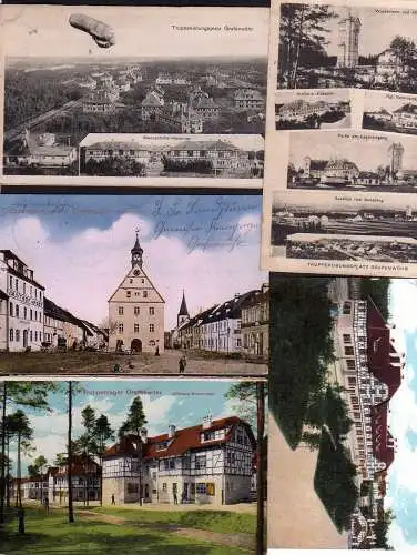 94340 5 AK Grafenwöhr Feldpost 1914 Kaserne Gasthof Post Wasserturm Forstamt