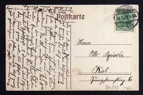 96879 AK Broager Broacker 1909 Dänemark Kaiserliches Postamt J. Olesen