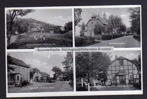 98249 AK Hohenstein-Ernstthal 1934 Hüttengrund Restaurant Gasthof Heiterer Blick